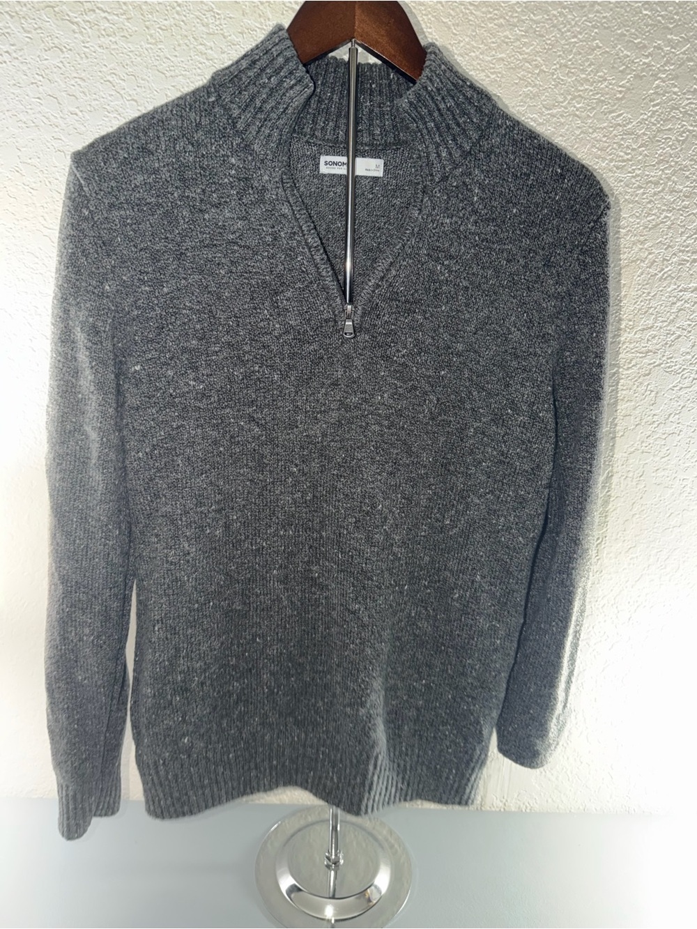Sonoma Men's Charcoal Gray Half-Zip Sweater
